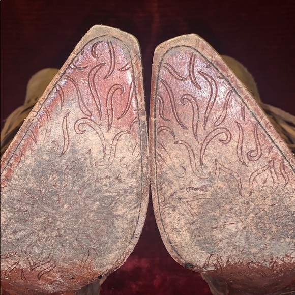 Size 7 Leather Tony Lama Cowgirl Boots w/ Fringe - Picture 6 of 7